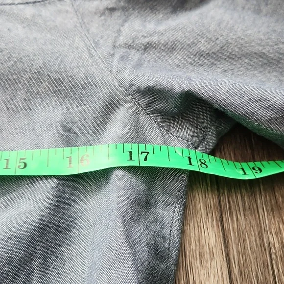 Mossimo Supply Co Dress Chambray Cotton Light Denim Tie Waist Pintuck Spring Med - Picture 6 of 13